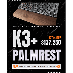 Combo K3 QMK ISO Español + Palm Rest
