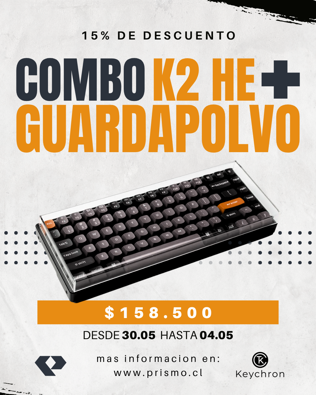 Combo K2 HE personalizable de Switch Magnético ANSI Ingles + Guardapolvo