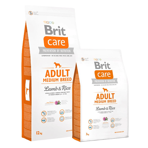 Brit Care - Adult Medium Breed Lamb & Rice Perro