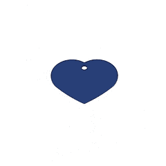 Placa de Identificación Grabada Corazón Grande Azul