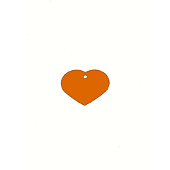 Placa de Identificación Grabada Corazón Grande Naranjo