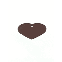 Placa de Identificación Grabada Corazón Grande Café