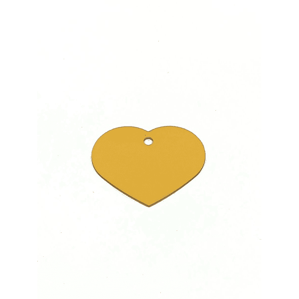 Placa de Identificación Grabada Corazón Grande Dorado