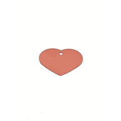 Placa de Identificación Grabada Corazón Chico Palo Rosa