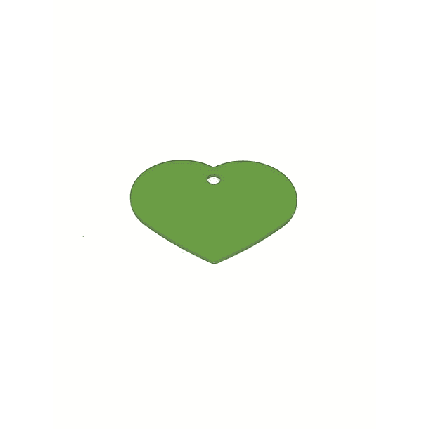 Placa de Identificación Grabada Corazón Chico Verde