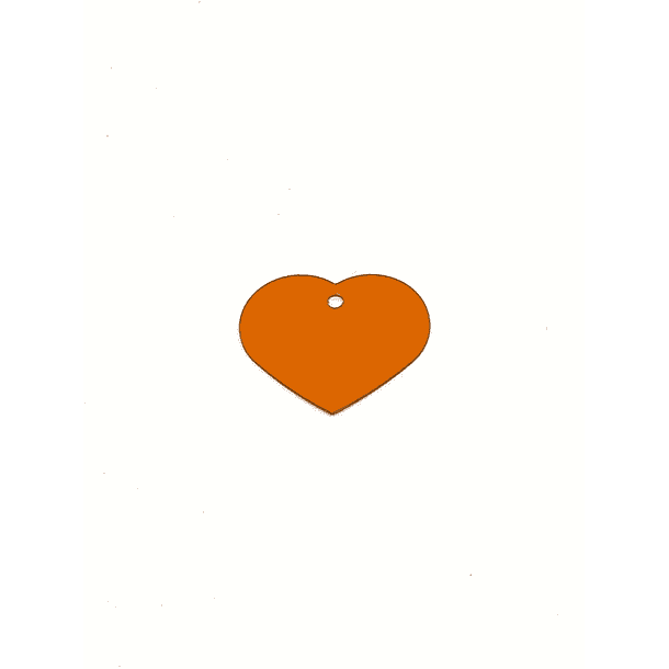 Placa de Identificación Grabada Corazón Chico Naranjo
