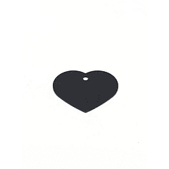 Placa de Identificación Grabada Corazón Chico Negro