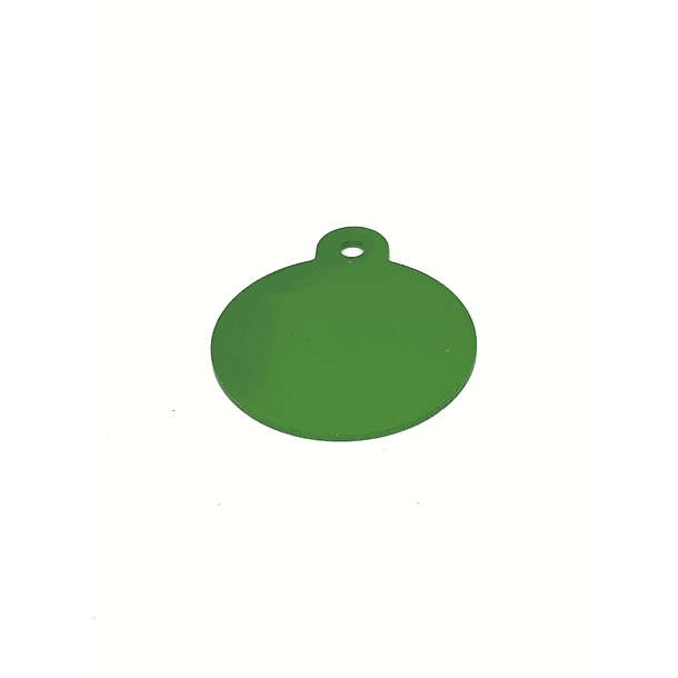 Placa de Identificación Grabada Círculo Grande Verde