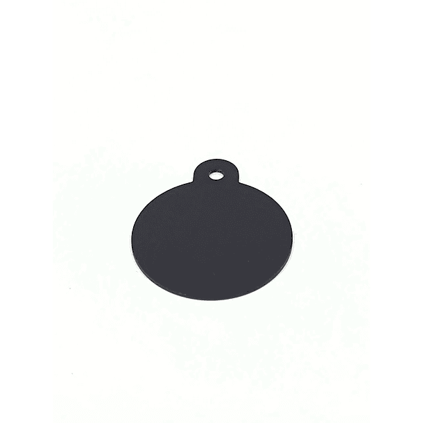 Placa de Identificación Grabada Círculo Grande Negro
