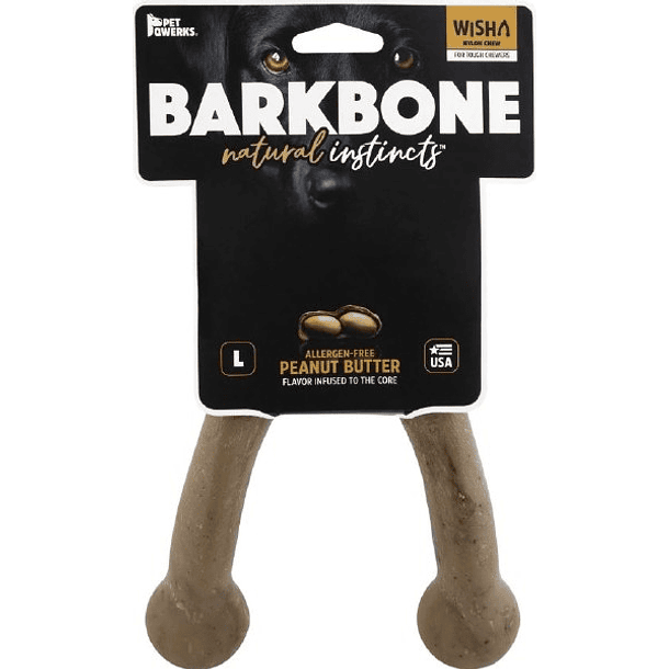 BarkBone Wishbone Natural Instincts Peanut Butter Flavored Nylon Dog Toy L