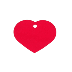Placa de Identificación Grabada Corazón Grande Rojo