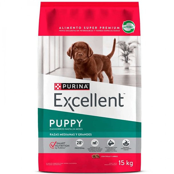 EXCELLENT PUPPY RAZA MEDIANA Y GRANDE 15 KG