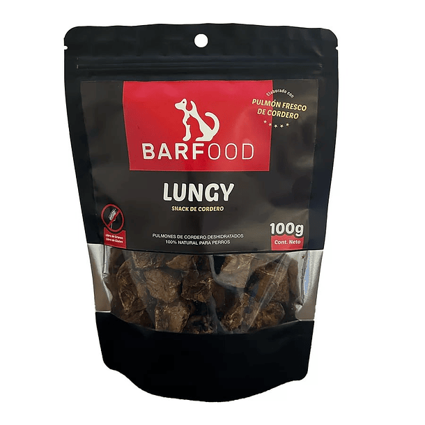 BARFOOD LUNGY SNACK DE CORDERO 100G