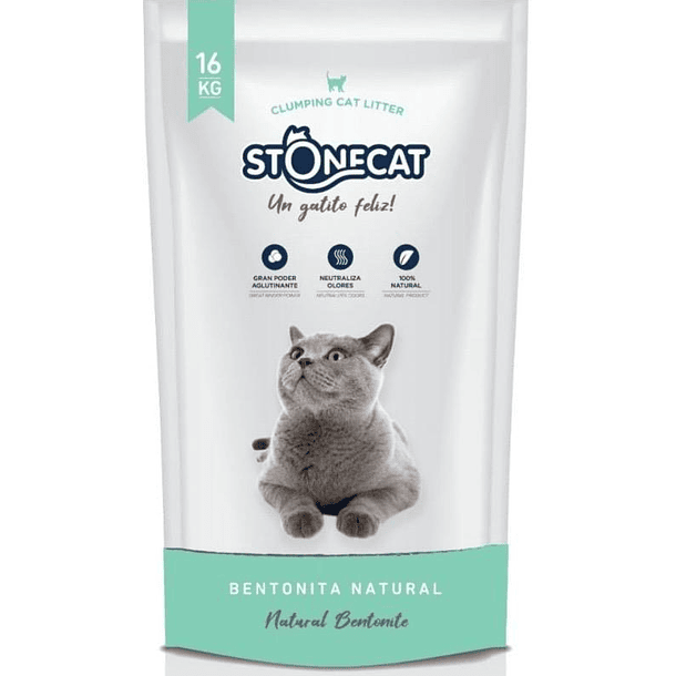 ARENA SANITARIA STONECAT NATURAL NEUTRA 16 KG 