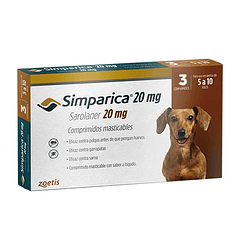 SIMPARICA 20 MG 5 A 10 KG 3 COMPRIMIDOS