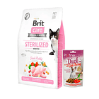 Brit Care Cat Sterilized Sensitive 2kg + snack de regalo  1