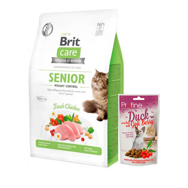 Brit Care Cat Senior 7 kg + snack de regalo  1