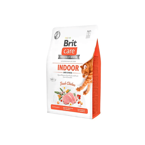 Brit Care Cat Indoor Anti Stress 2KG + snack de regalo  2