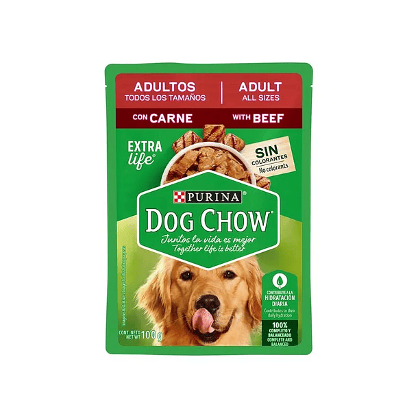 DOG CHOW POUCH ADULTO CARNE 100 GR