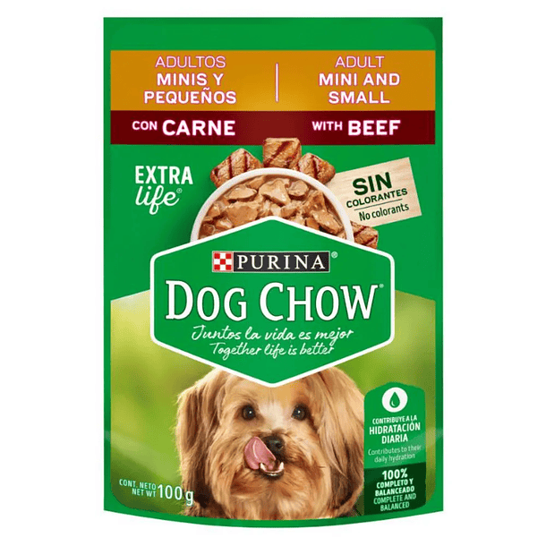 DOG CHOW POUCH ADULTO MINIS Y PEQUEÑOS 100 GR