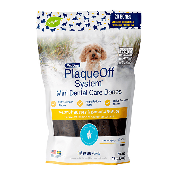 PLAQUEOFF MINI HUESOSSABOR PEANUT BUTTER & BANANA DOY PACK 340 GR