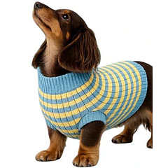 SUETER TEJIDO AZUL - AMARILLO TALLA M