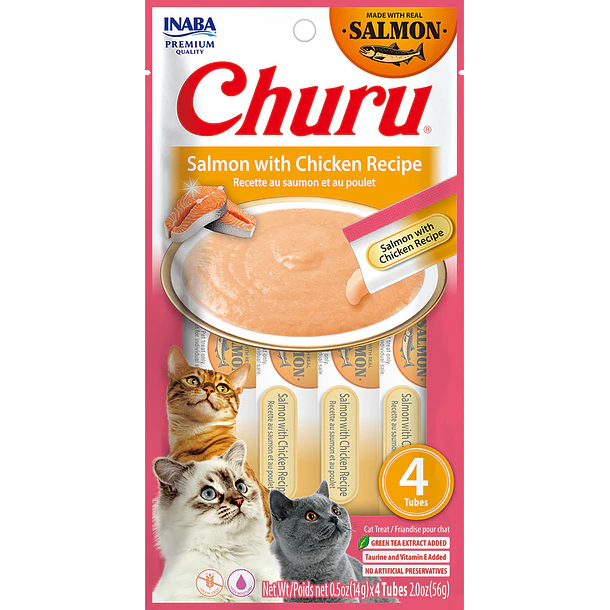 CHURU CAT SALMON/CHICKEN 14 GR 4 TUBOS