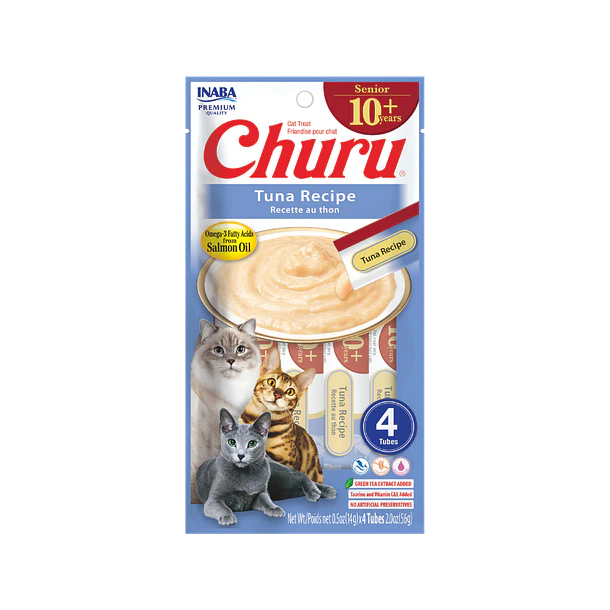 CHURU CAT SENIOR 10+ ATUN 14 GR 4 TUBOS