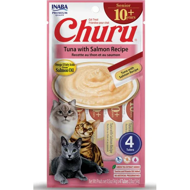 CHURU CAT SENIOR 10+ TUNA/SALMON 14 GR 4 TUBOS