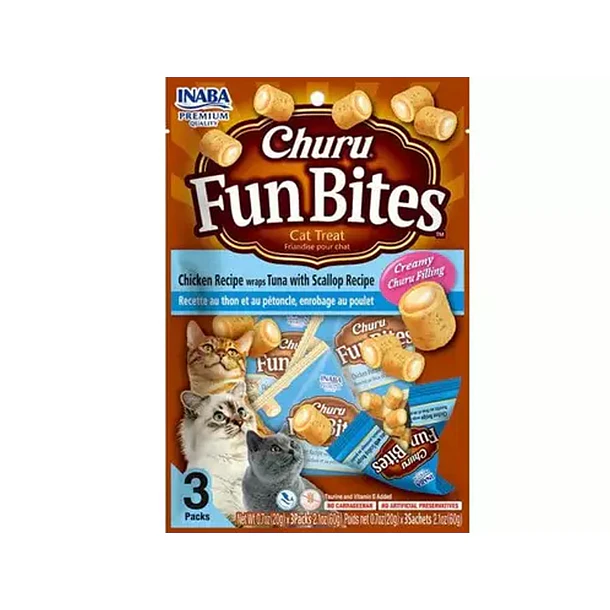 CHURU FUN BITES CAT CHICKEN/TUNA/SCALL 2