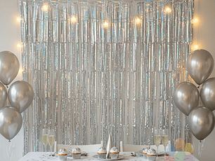 Cortina Metalizada Tornasol y Rose Gold (1x2m)