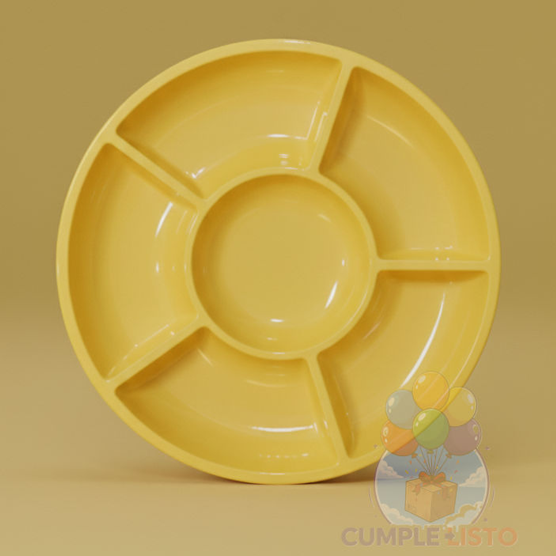 Plato Dividido Amarillo 1