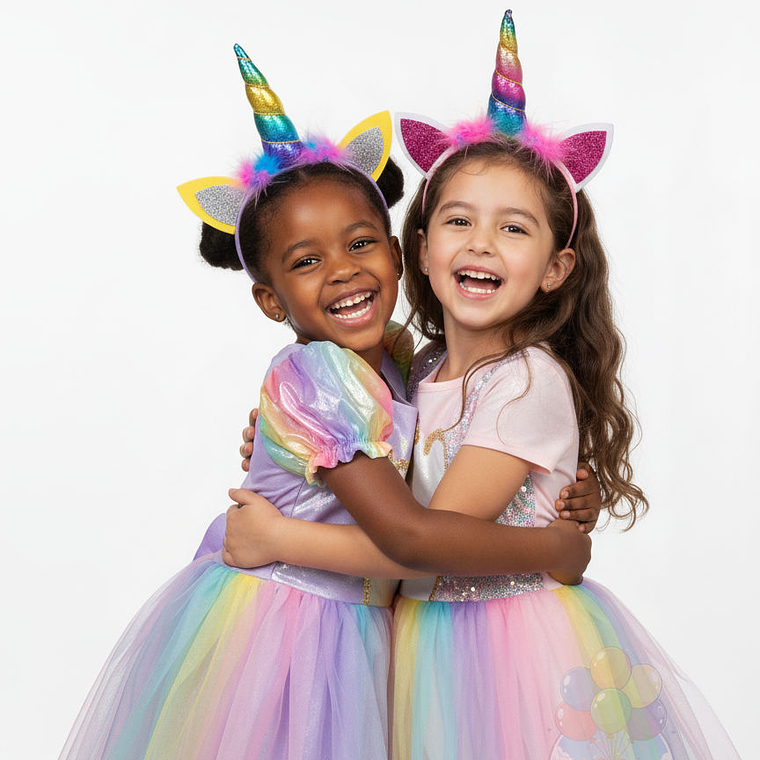 Cintillos Unicornio Fieltro Cuerno y Orejas con Glitter 1