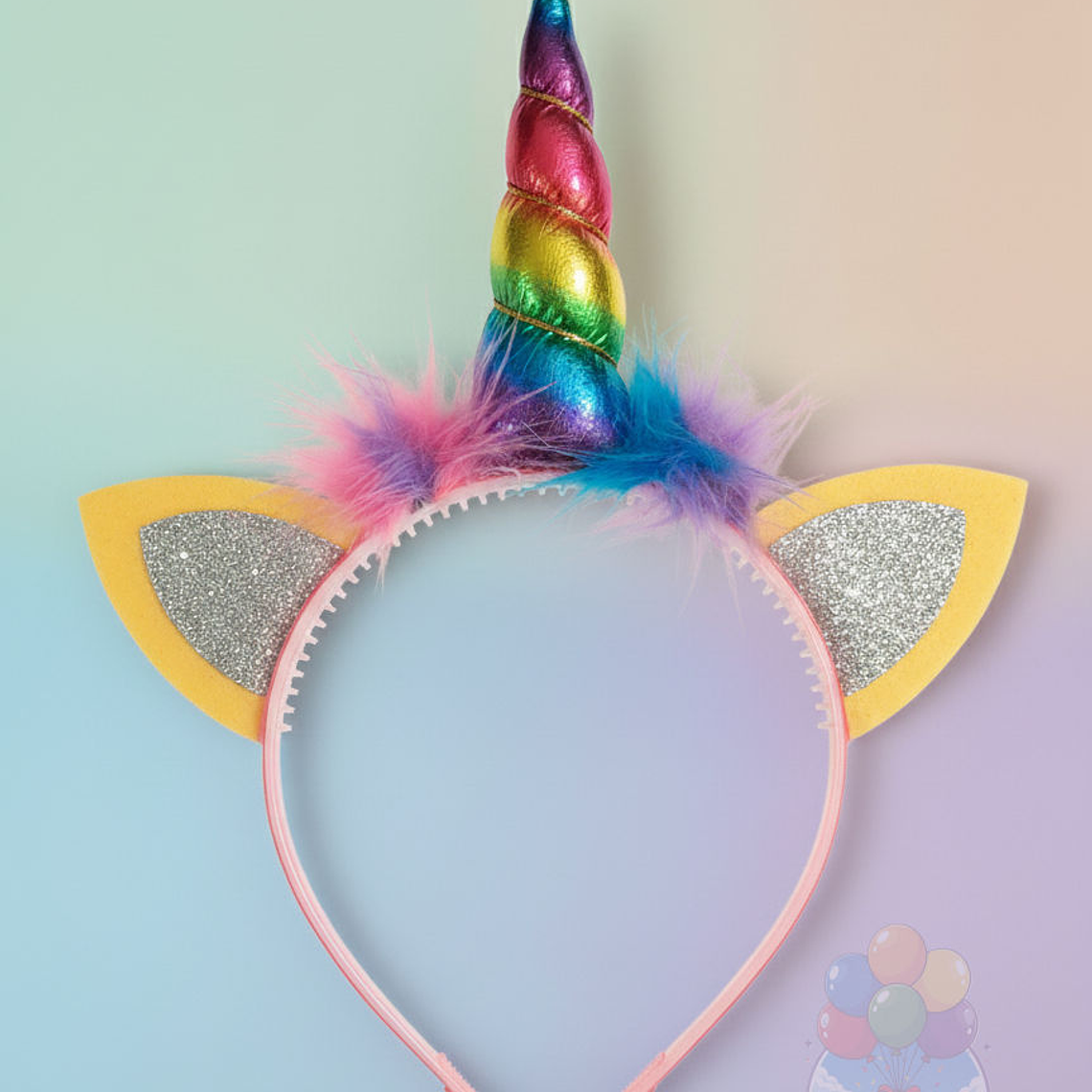 Cintillos Unicornio Fieltro Cuerno y Orejas con Glitter 3