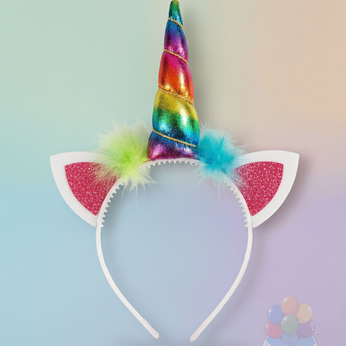 Cintillos Unicornio Fieltro Cuerno y Orejas con Glitter 5