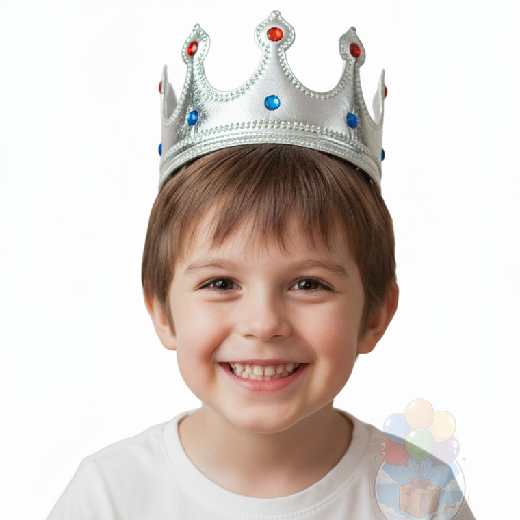 Coronas Reales de Tela Ajustable Dorado y Plateado 2
