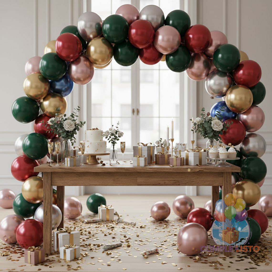 12 Globos Látex Metalizado Surtidos y Brillantes 1