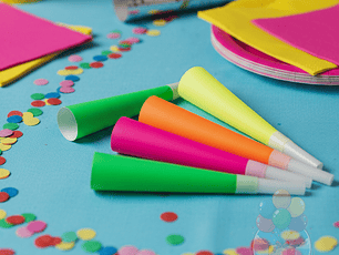 6 Cornetas Neón Surtidas y Brillantes para Fiesta