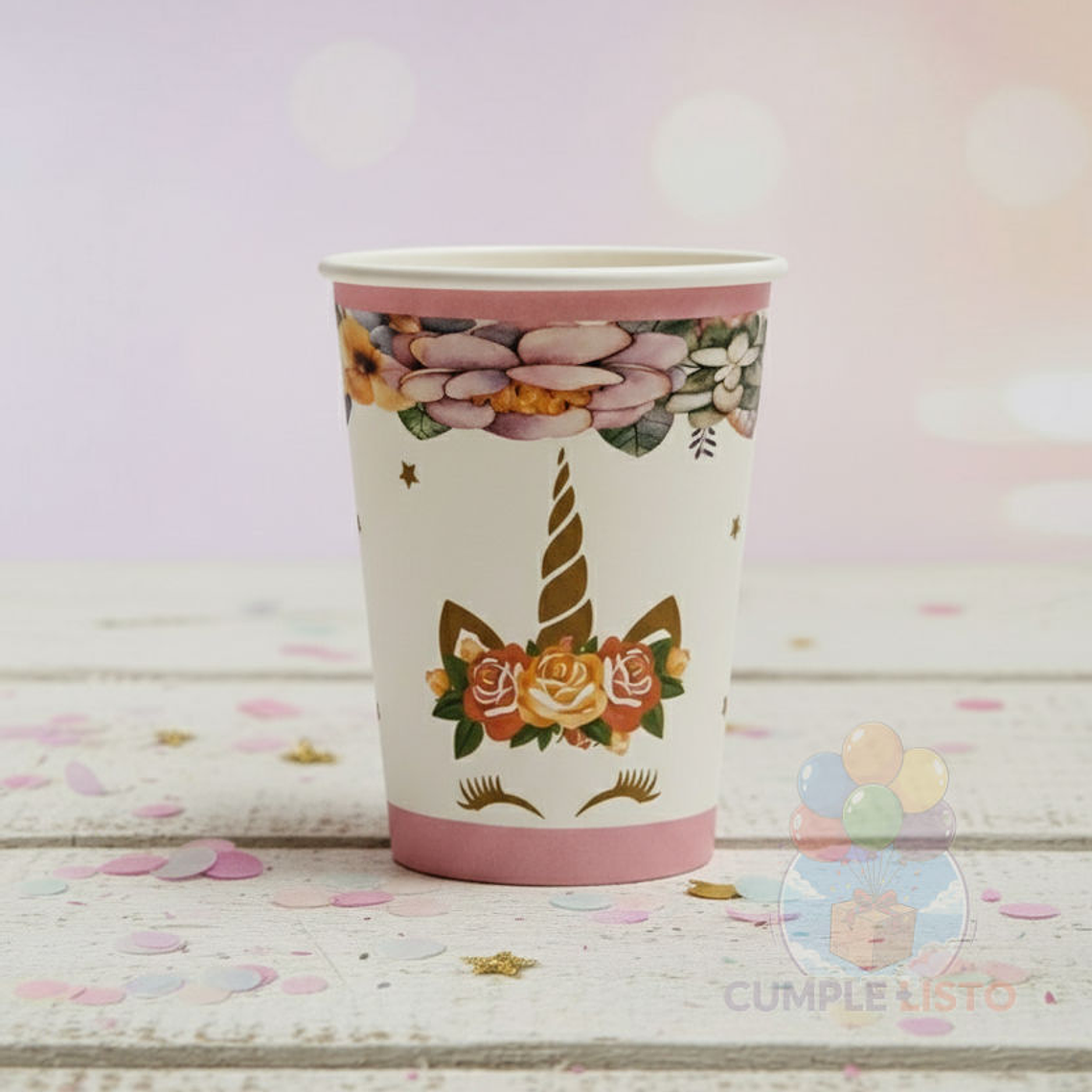 Vaso Cartón Unicornio 1