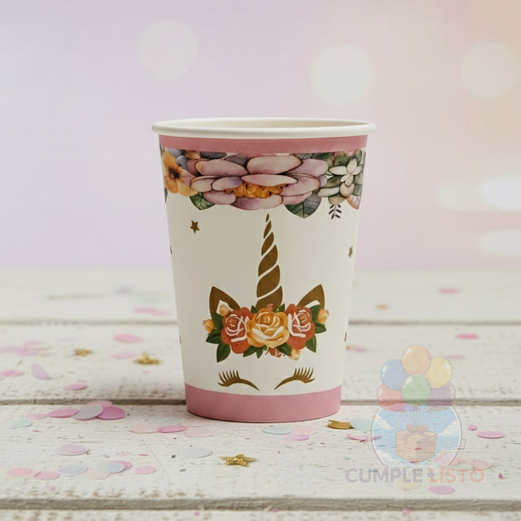 Vaso Cartón Unicornio 1