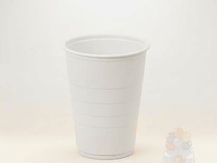 10 Vasos Plásticos Blancos 350 cc Alta Resistencia