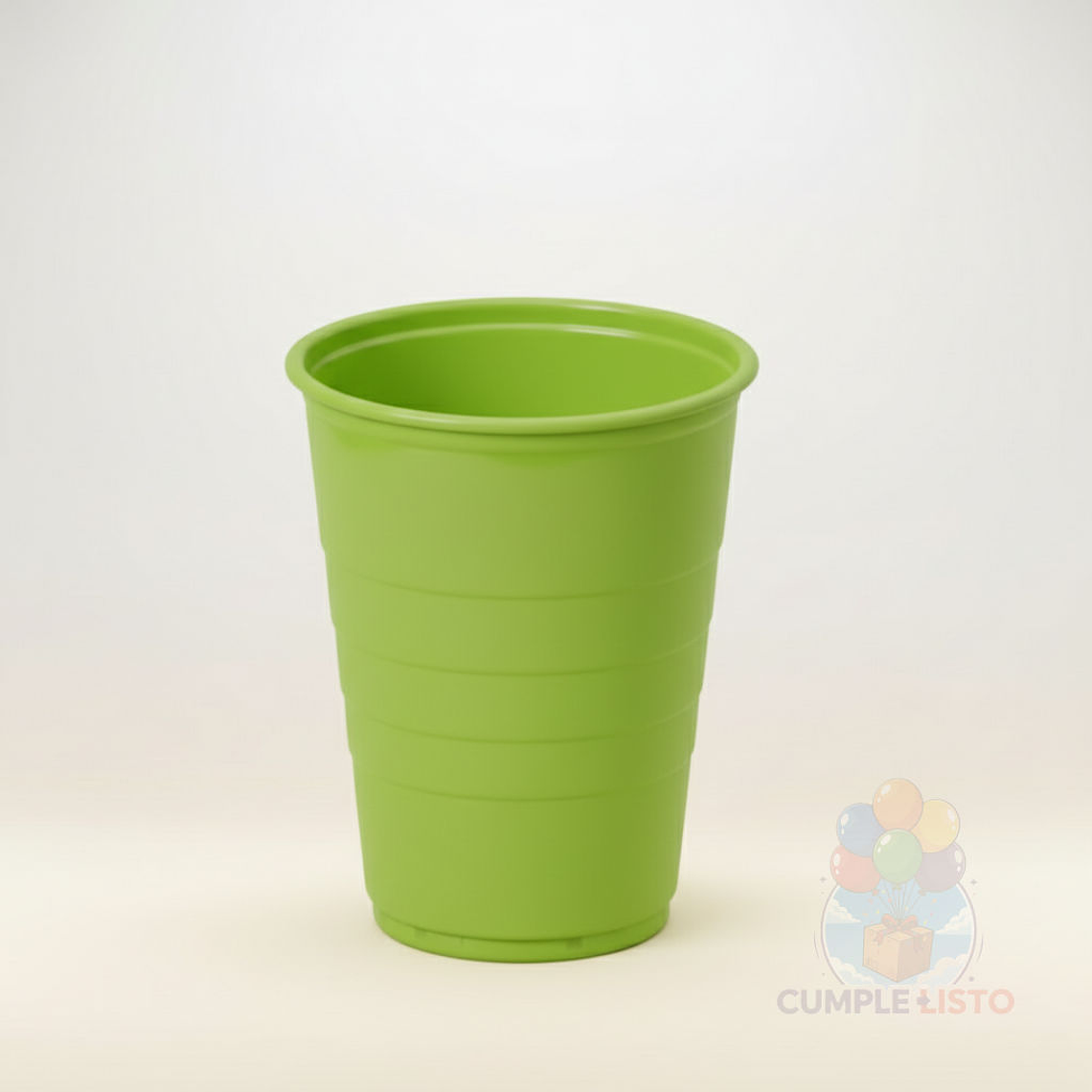 10 Vasos Plásticos Verde Lima 350 cc Alta Resistencia 1