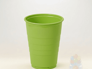 10 Vasos Plásticos Verde Lima 350 cc Alta Resistencia