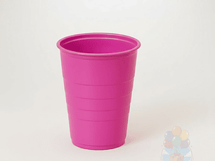 10 Vasos Plásticos Fucsias 350 cc Alta Resistencia