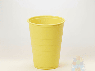 10 Vasos Plásticos Amarillos 350 cc Alta Resistencia