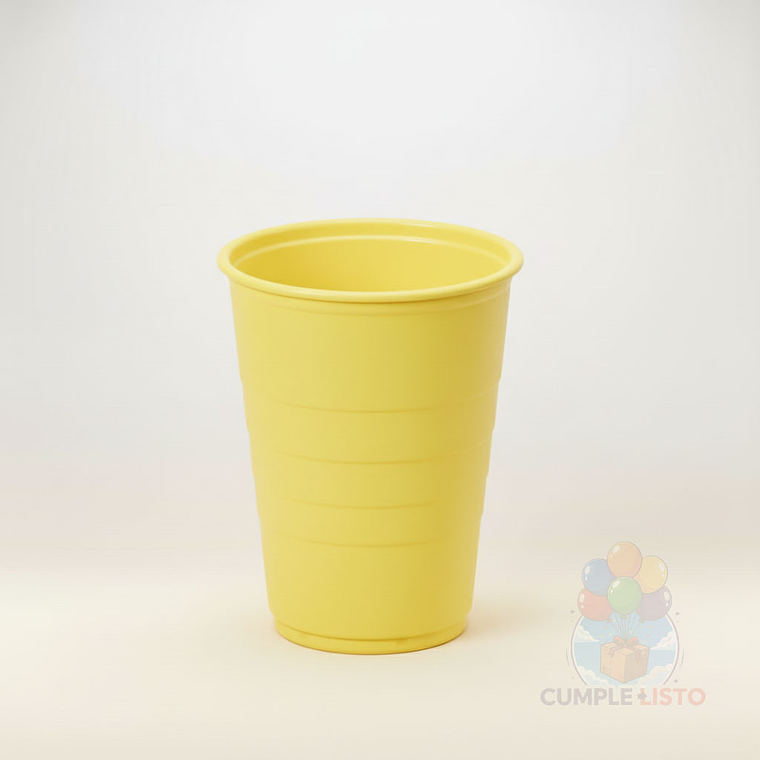 10 Vasos Plásticos Amarillos 350 cc Alta Resistencia 1