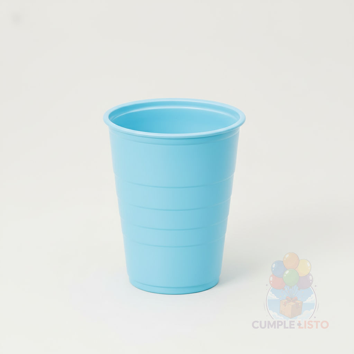10 Vasos Plásticos Celestes 350 cc Alta Resistencia 1