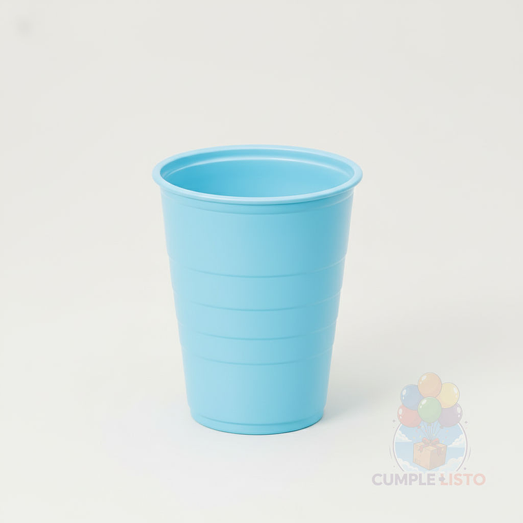 10 Vasos Plásticos Celestes 350 cc Alta Resistencia 1