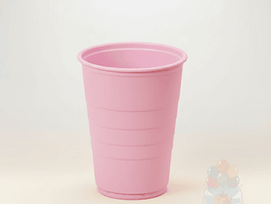 10 Vasos Plásticos Rosados 350 cc Alta Resistencia