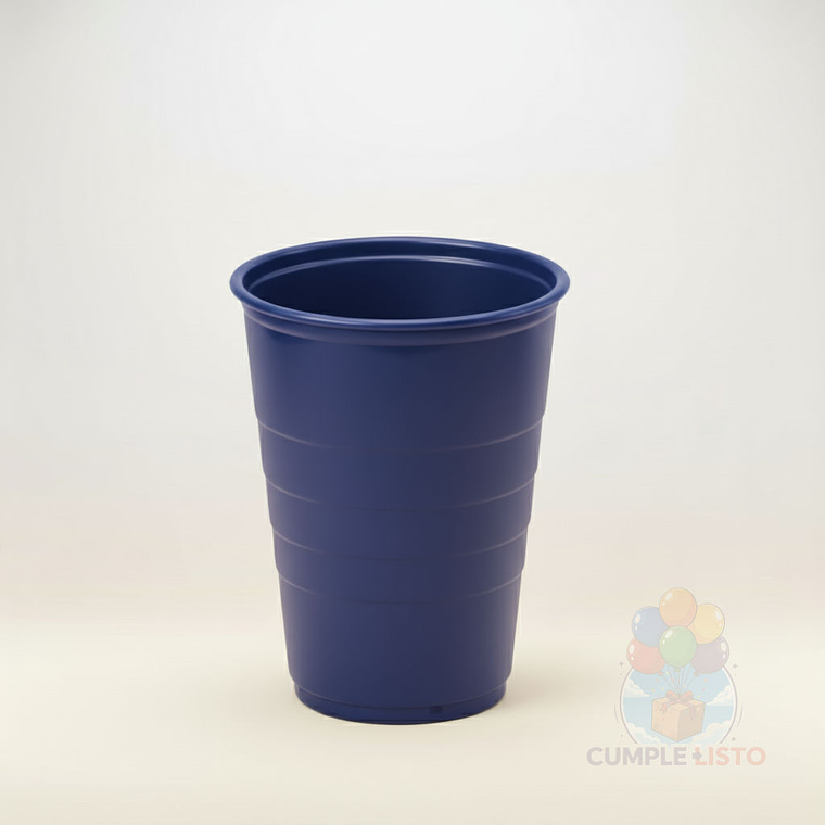 10 Vasos Plásticos Azules 350 cc Alta Resistencia 1